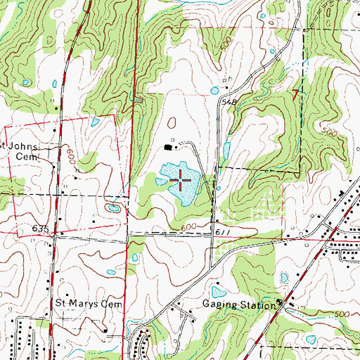 Topographic Map of Birchlers Lake, IL
