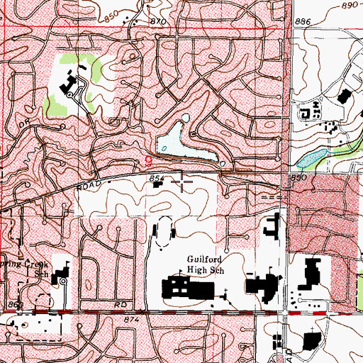 Topographic Map of Spring Lake Dam, IL