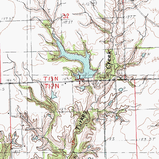 Topographic Map of Ware Brothers Pond Dam, IL