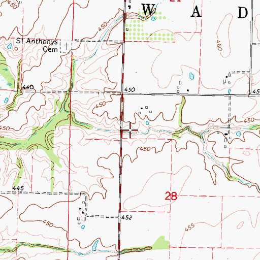 Topographic Map of Greenville Old City Lake Dam, IL