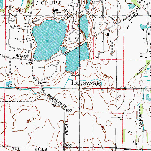 Topographic Map of South Lake Dam, IL
