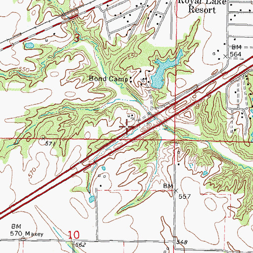 Topographic Map of Stone Pond Dam, IL