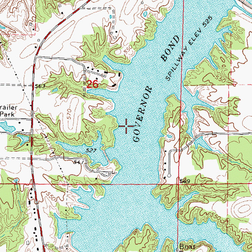 Topographic Map of Greenville New City Dam, IL