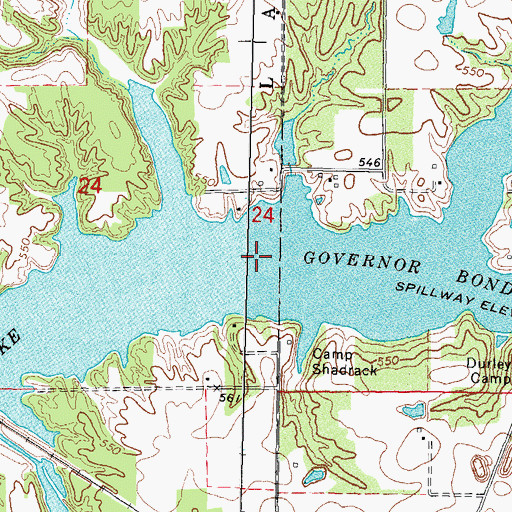 Topographic Map of Greenville New City Lake, IL