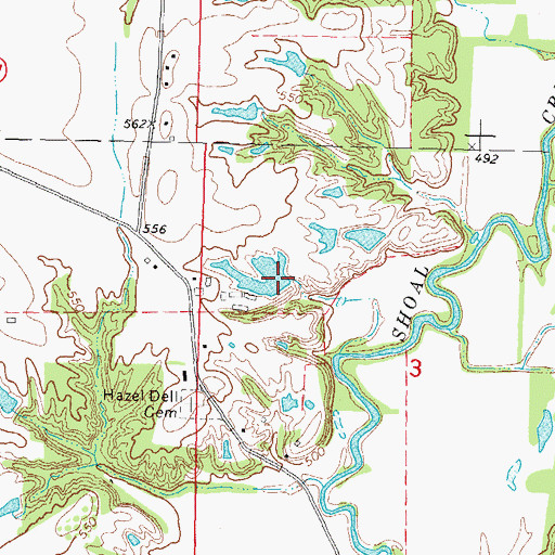 Topographic Map of Rinco Instrument Corporation Lake Dam, IL