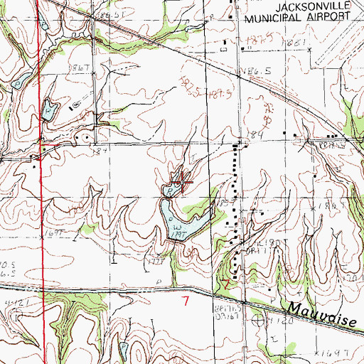 Topographic Map of Applebee Pond Dam, IL