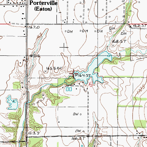 Topographic Map of Athey Lake Dam, IL