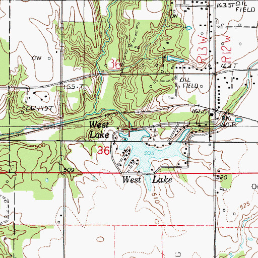 Topographic Map of West Lake Dam, IL
