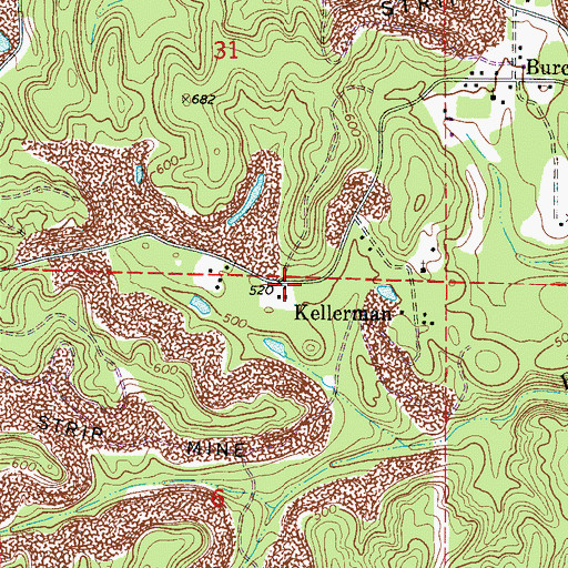 Topographic Map of Kellerman Post Office, AL