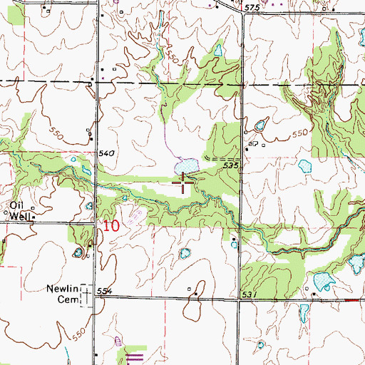 Topographic Map of Newlin Lake Dam, IL