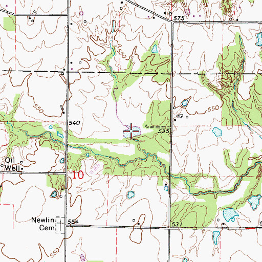 Topographic Map of Newlin Lake, IL