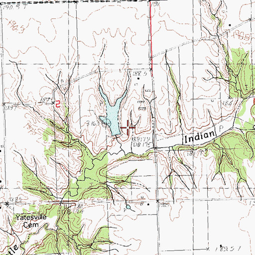 Topographic Map of Wyatt Pond Dam, IL