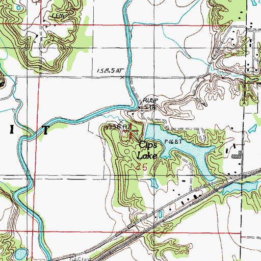 Topographic Map of Central Illinois Public Service Dam, IL