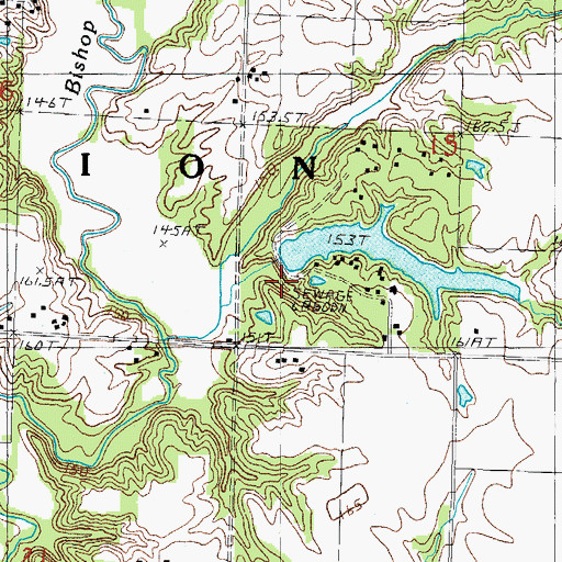 Topographic Map of Walter Scott Lake Dam, IL