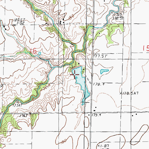 Topographic Map of Roberts Lake Dam, IL
