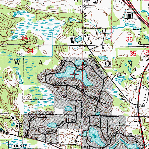 Topographic Map of North Tower Lake, IL