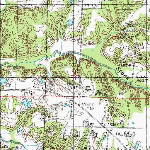Topographic Map of Oliver Reece Pond Dam, IL