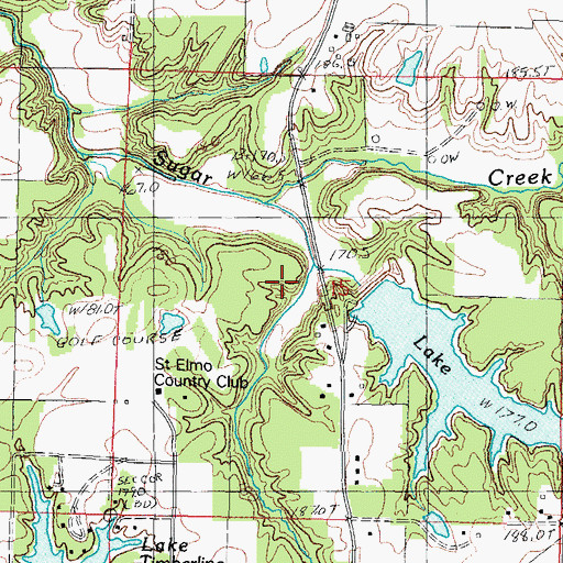 Topographic Map of Lake Nellie Dam, IL