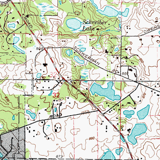 Topographic Map of Lake Amy Dam, IL