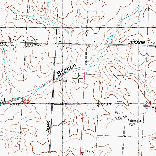 Topographic Map of Olsens Lake Dam, IL