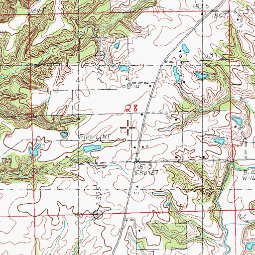Topographic Map of Lake Piasa Dam, IL