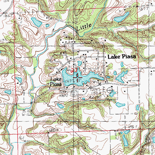 Topographic Map of Lake Piasa, IL