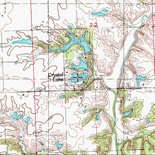 Topographic Map of Crystal Lake, IL