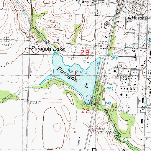 Topographic Map of Paragon Lake, IL