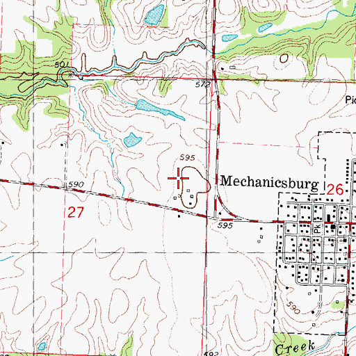 Topographic Map of Timber Acres Lake, IL