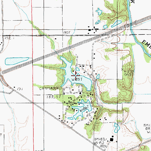 Topographic Map of Snake Trail Campground Lake, IL