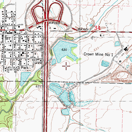 Topographic Map of Crown Mine Pond Dam, IL