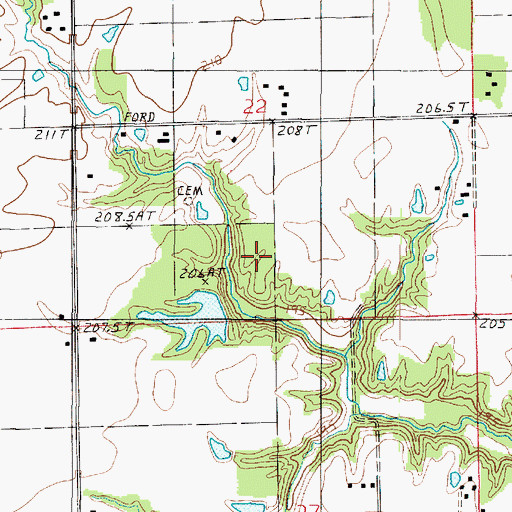 Topographic Map of Martin Tarble Lake Dam, IL
