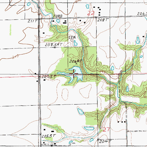 Topographic Map of Martin Tarble Lake, IL