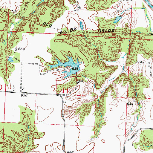 Topographic Map of Wayne Helen Lake Dam, IL