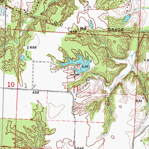 Topographic Map of Wayne Helen Lake, IL