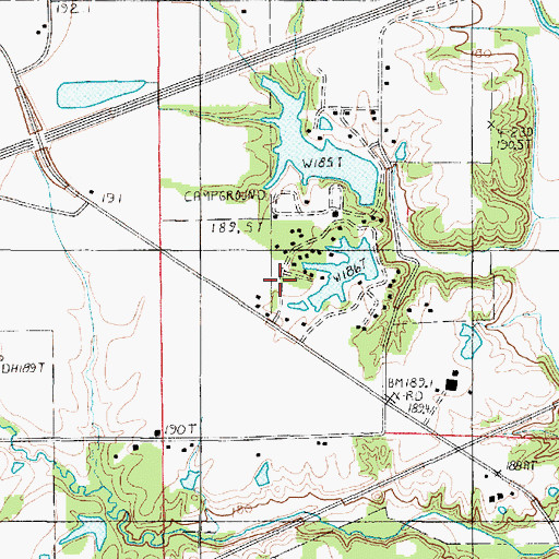 Topographic Map of Round Grove Sportsman Lake Dam, IL