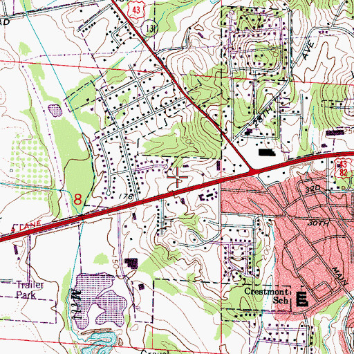 Topographic Map of Northport Post Office, AL