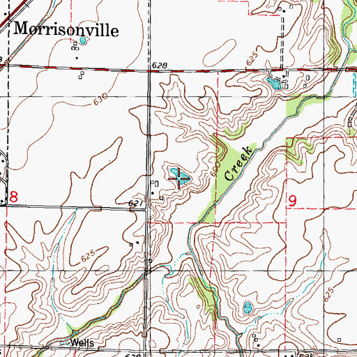 Topographic Map of Paradise Lake Dam, IL