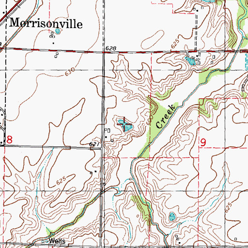 Topographic Map of Paradise Lake, IL