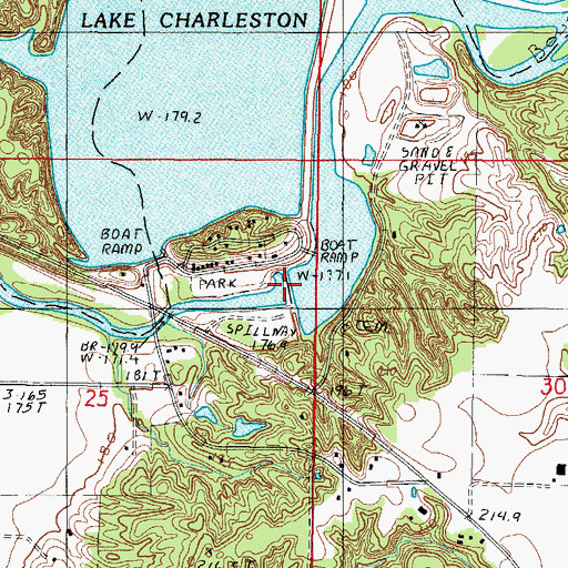 Topographic Map of Riverview Dam, IL