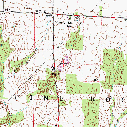 Topographic Map of Traina Pond, IL