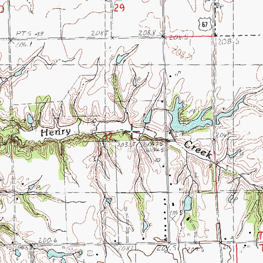 Topographic Map of Murrayville Woodson Lake Dam, IL