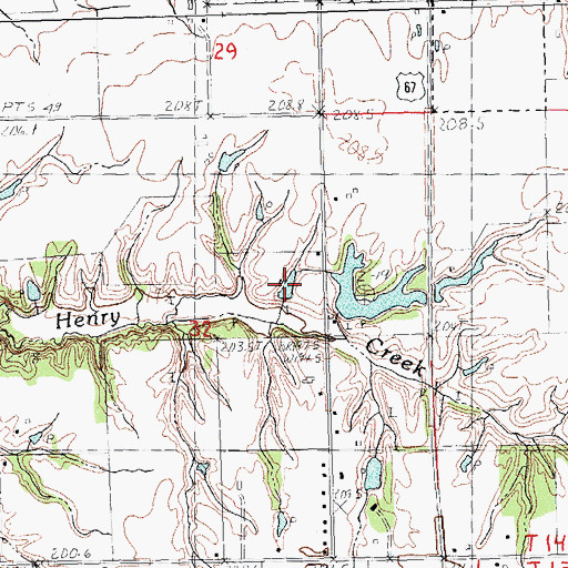 Topographic Map of Murrayville Woodson Lake, IL