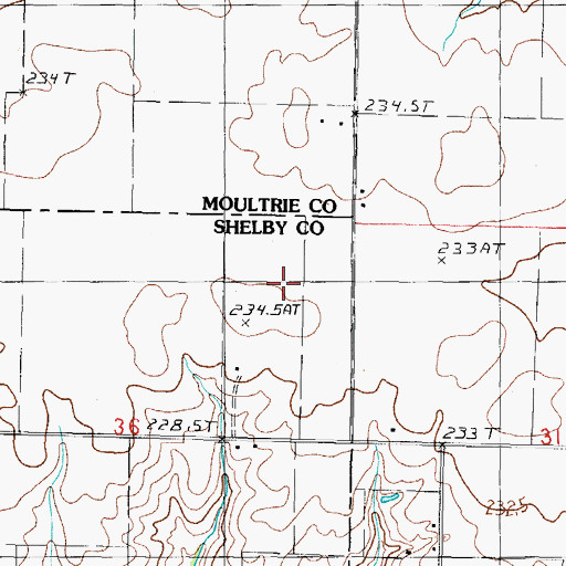 Topographic Map of Daily Pond, IL