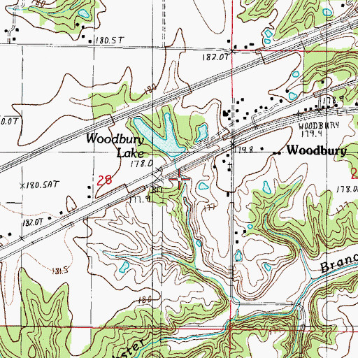 Topographic Map of Montrose City Lake Dam, IL