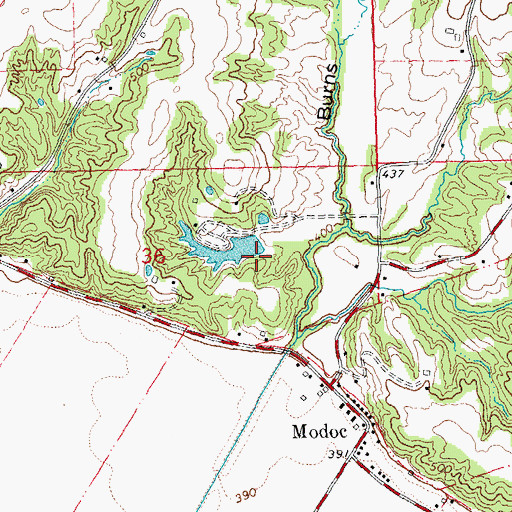 Topographic Map of Fort Charters Sportsmans Club Lake Dam, IL