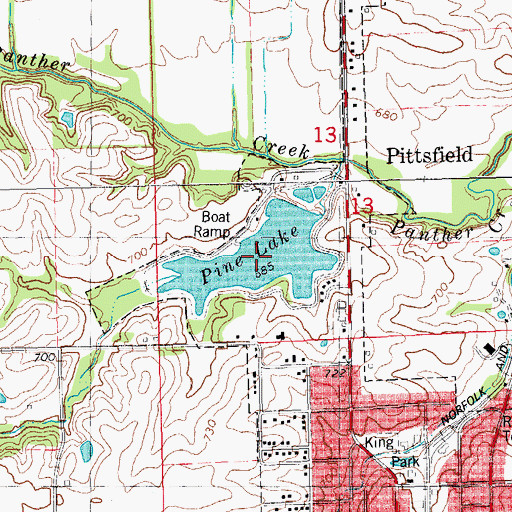 Topographic Map of Pine Lake, IL