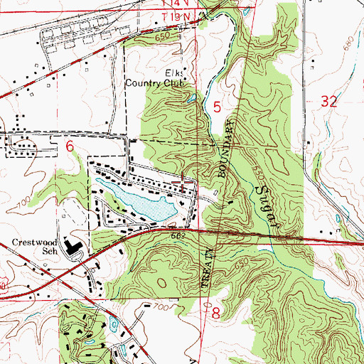 Topographic Map of Eads Lake Dam, IL