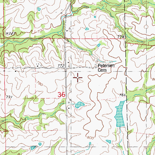 Topographic Map of Rising Spring Orchard Lake Dam, IL