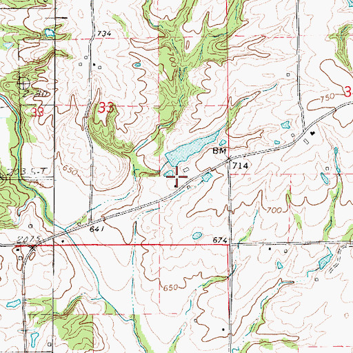 Topographic Map of Gumm Lake Dam, IL